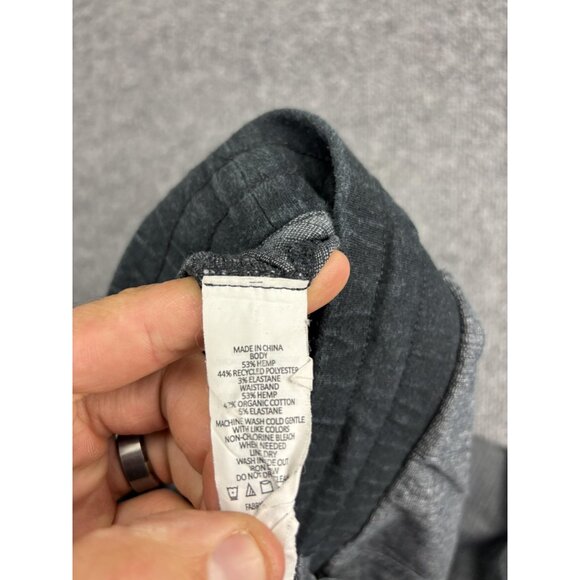 prAna Mantra Pants Womens Large Gray Hemp Blend Drawstring Elastic Waist Relaxed - Picture 8 of 8